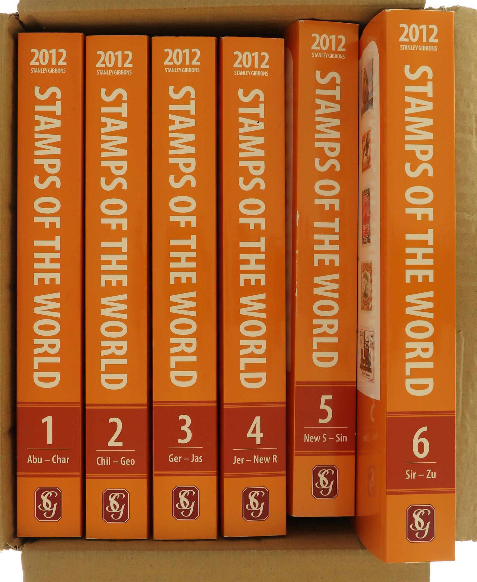 PHILATELIC LITERATURE Stanley Gibbons "2012 Stamps of The World" complete set of six volumes in 'as