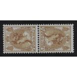 NETHERLANDS 1899 7½c deep brown tete-beche pair, SG 178a (NPVH 61b), never hinged mint.