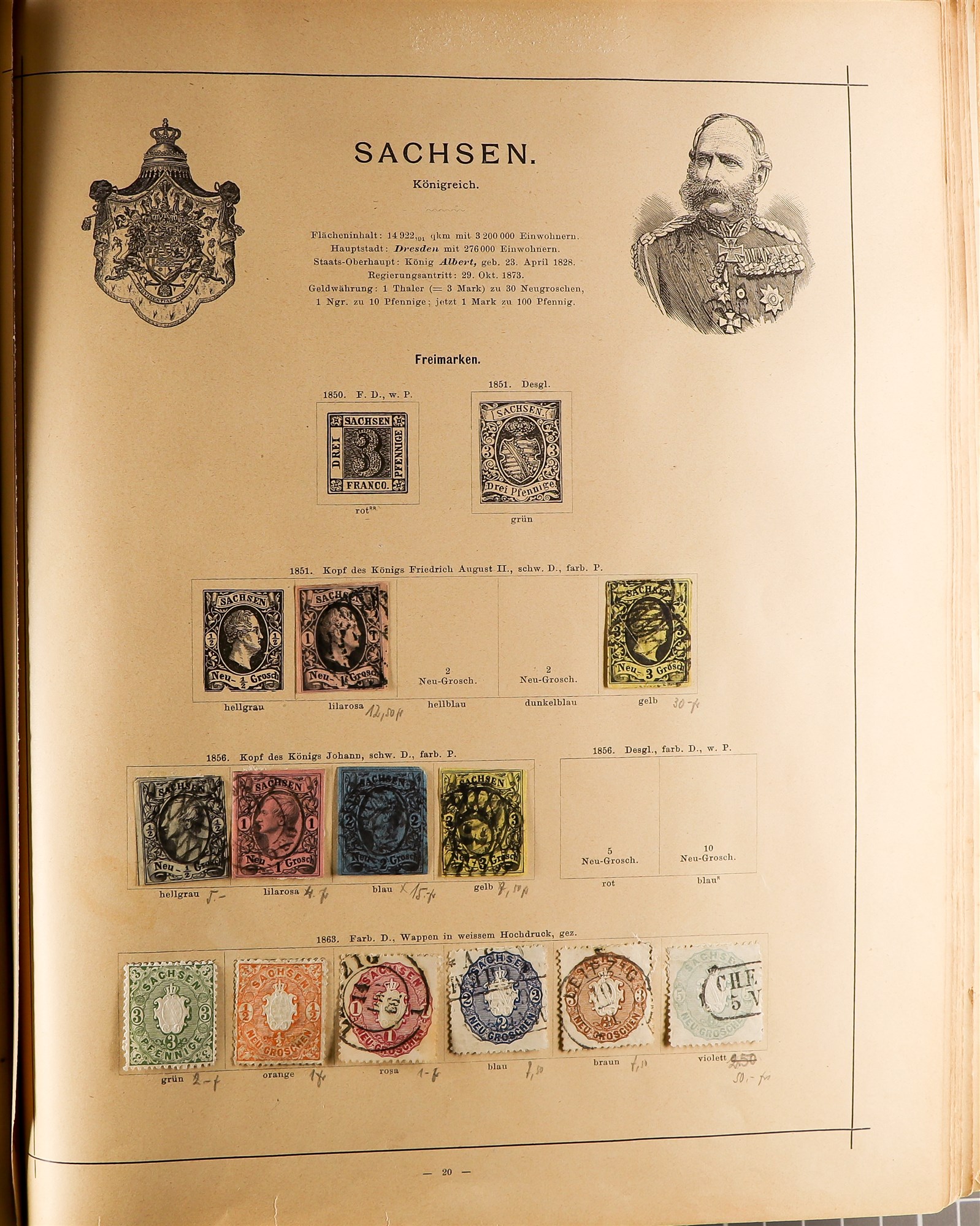 COLLECTIONS & ACCUMULATIONS GRAND OLD SCHAUBEK ALBUM for the world up to 1890 containing a chiefly - Image 7 of 35