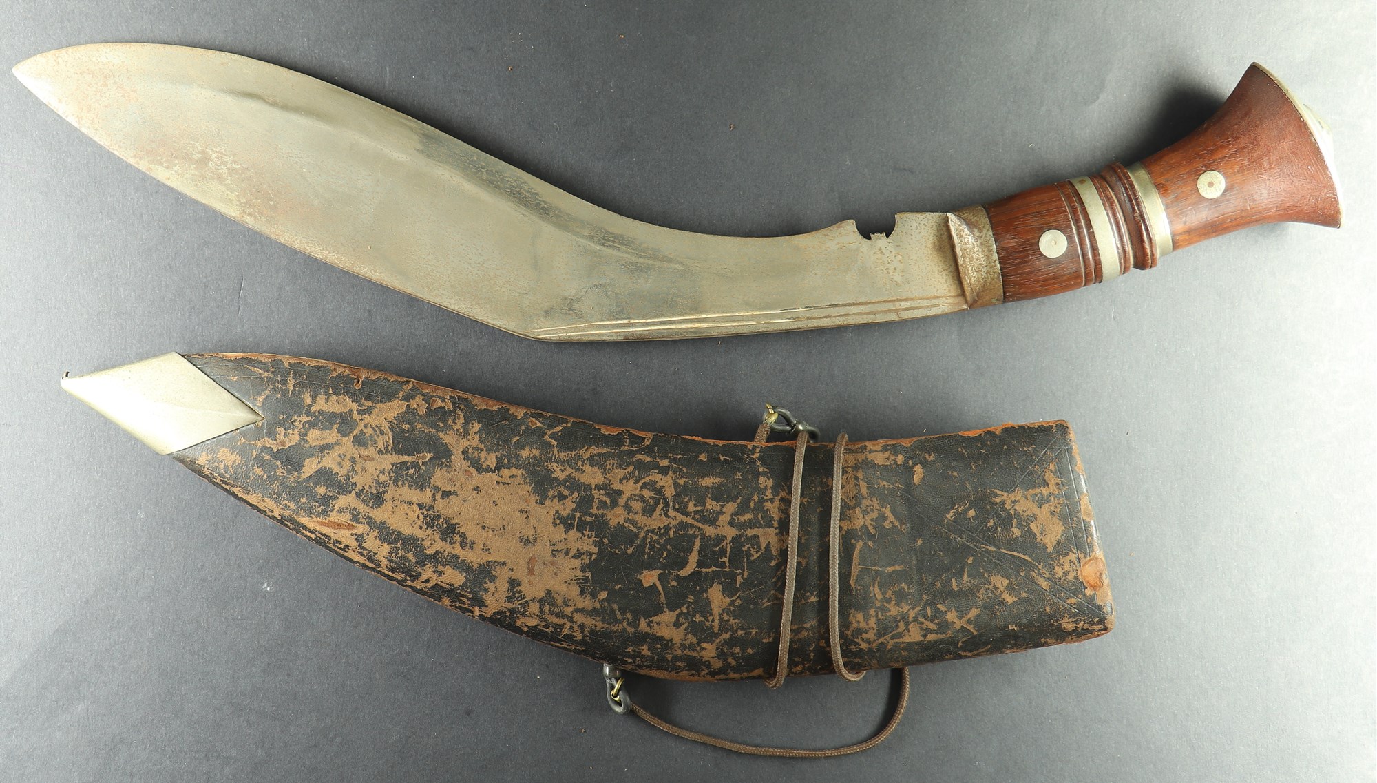 KUKRI KNIFE with damaged scabbard. British Army, circa 1945.. - Image 3 of 3