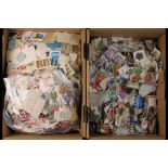 GREAT BRITAIN MOSTLY OFF-PAPER IN TWO BOXES with around 380g of commemoratives off paper, 170g of
