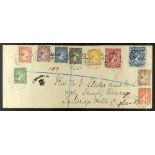 FALKLAND IS. 1902 (23 Jun) OHMS env registered to Tunbridge Wells bearing the 1891-02 definitives