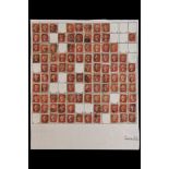 GB.QUEEN VICTORIA 1864-79 PENNY RED PARTIAL PLATE RECONSTRUCTION PLATE 129 - a partly complete