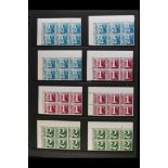 GB.ELIZABETH II POSTAGE DUES 1970-75 CYLINDER BLOCKS. An assembly of top-left corner blocks of six