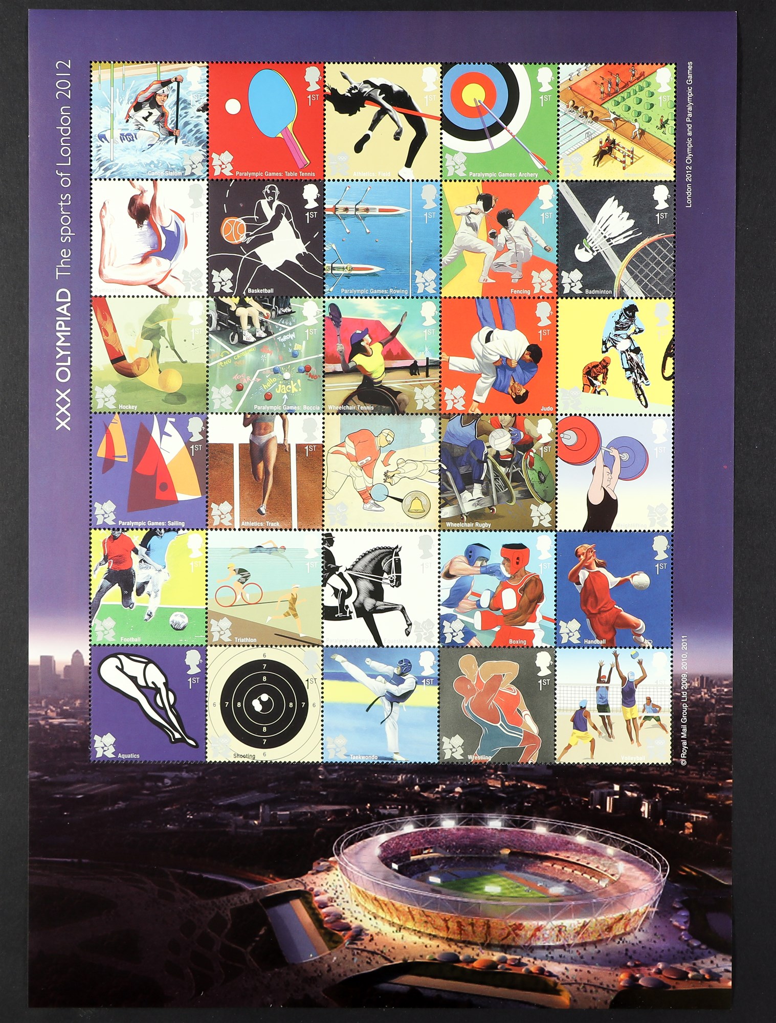 GB.ELIZABETH II MINIATURE SHEETS - UK A-Z, OLYMPICS AND ALBUM COVERS. Three of the more difficult to - Image 2 of 3