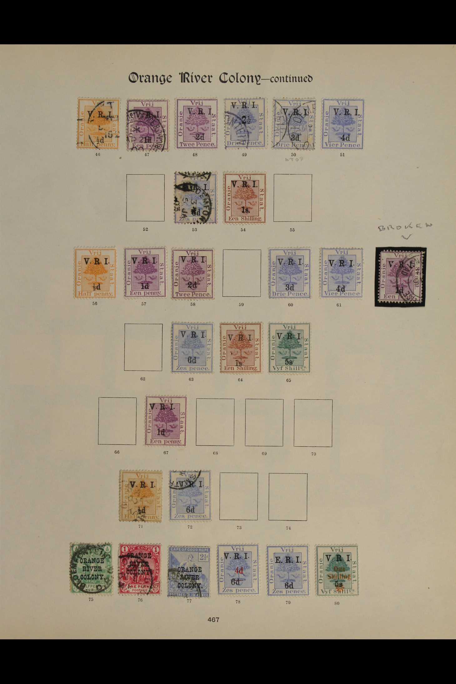 SOUTH AFRICA -COLS & REPS ORANGE FREE STATE 1868-1909 MINT & USED COLLECTION (mostly used) on a pair - Image 2 of 3