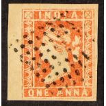 INDIA 1854-55 1a red Die I from the 'A' stone substituted transfer position 48 (by wmk) with the