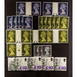 GB.ELIZABETH II DECIMAL STAMPS, FACE VALUE £505. Never hinged mint stamp high value selection.