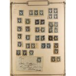 INDIA 1854-55 ½D BLUES - OLD SPECIALISTS COLLECTION. A collection on 3 large old album pages