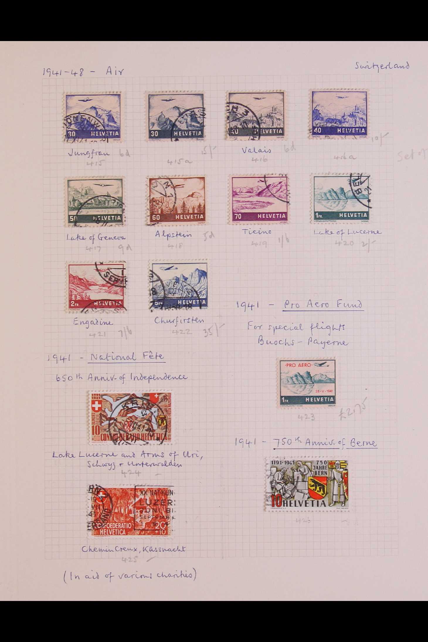 SWITZERLAND 1850 - 1959 COLLECTION of chiefly used stamps on leaves, incl 1850 5r & 10r, 1851 5r, - Image 10 of 17