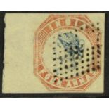 INDIA 1854-55 4a blue and red 2nd printing, reversed watermark, SG 19, used with 4 margins & neat