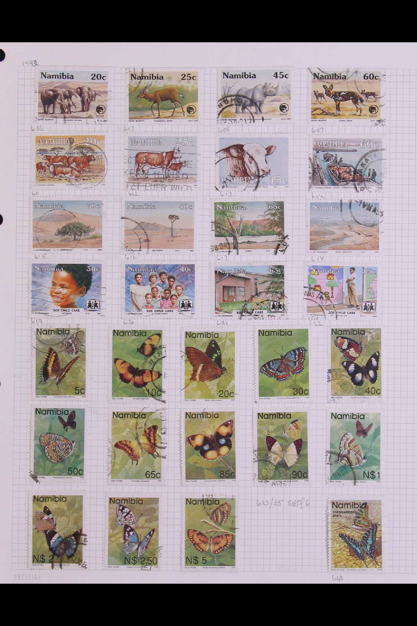 SOUTH WEST AFRICA 1923 - 1990's COLLECTION of mint & used on leaves, 1923 opts to 4d & 1s pairs - Image 8 of 10