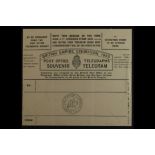 GB.GEORGE V 1925 WEMBLEY EXHIBITION TELEGRAPH FORM. 1925 British Empire Exhibition "Post Office