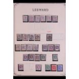 LEEWARD IS. 1891 - 1953 MINT COLLECTION on album pages including 1891 vals to 7d, 1897 Jubilee