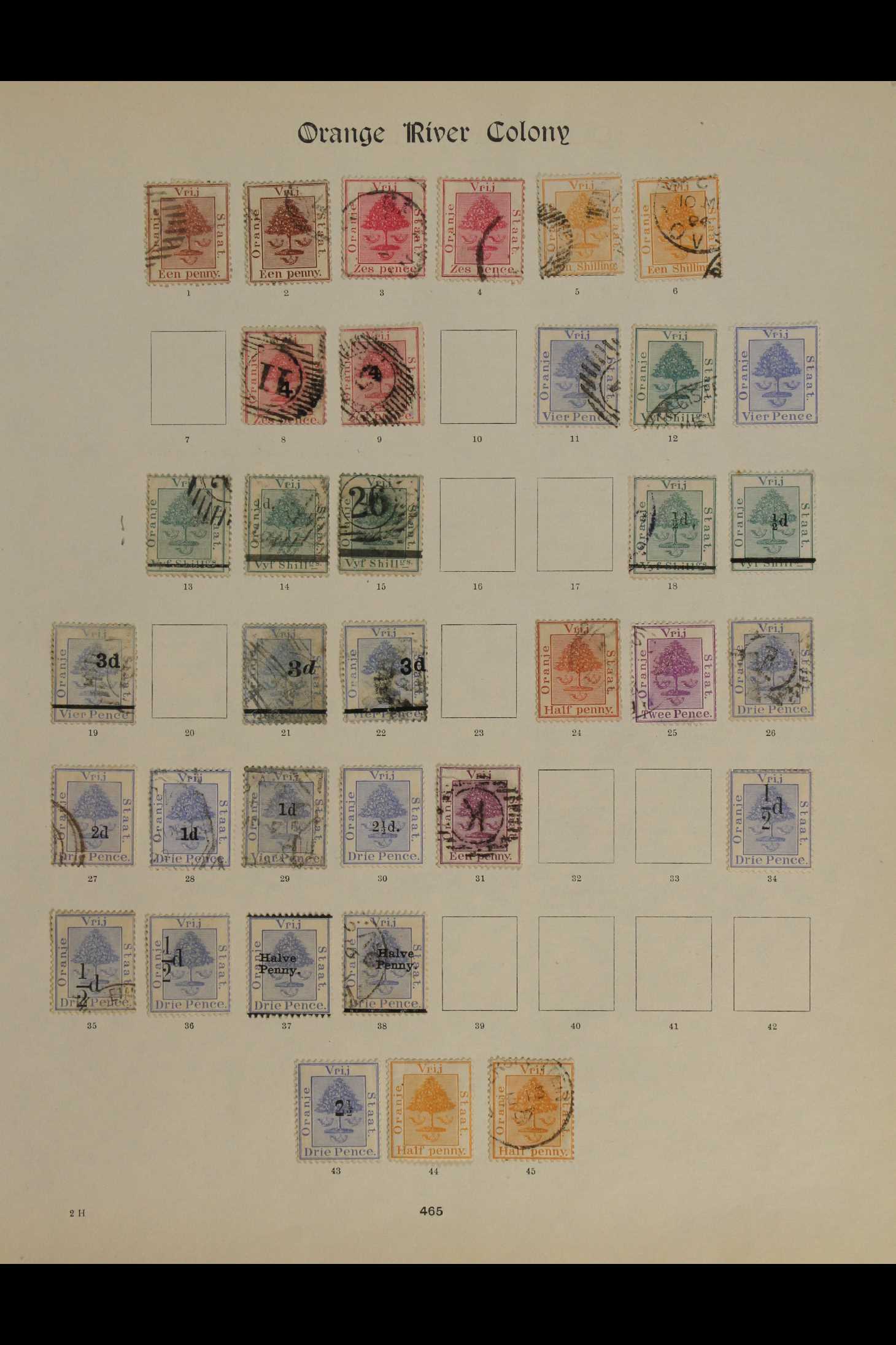 SOUTH AFRICA -COLS & REPS ORANGE FREE STATE 1868-1909 MINT & USED COLLECTION (mostly used) on a pair