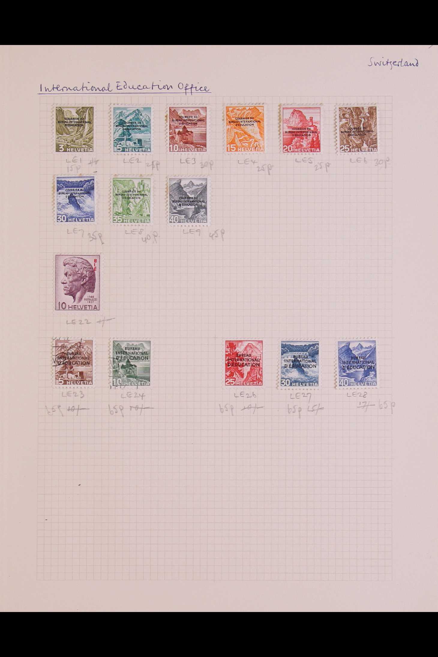 SWITZERLAND 1850 - 1959 COLLECTION of chiefly used stamps on leaves, incl 1850 5r & 10r, 1851 5r, - Image 17 of 17