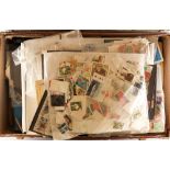COLLECTIONS & ACCUMULATIONS OLD LEATHER CASE with GB, Commonwealth & world covers and stamps, some