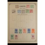 CRETE & P.O.s 1898 - 1910 COLLECTION ON ALBUM PAGES of mint and used stamps incl Br. Admin 1898-99