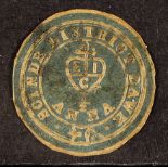 INDIA 1852 ½a blue embossed 'Scinde Dawk', SG S2, used cut around, lightly cancelled, thinned and