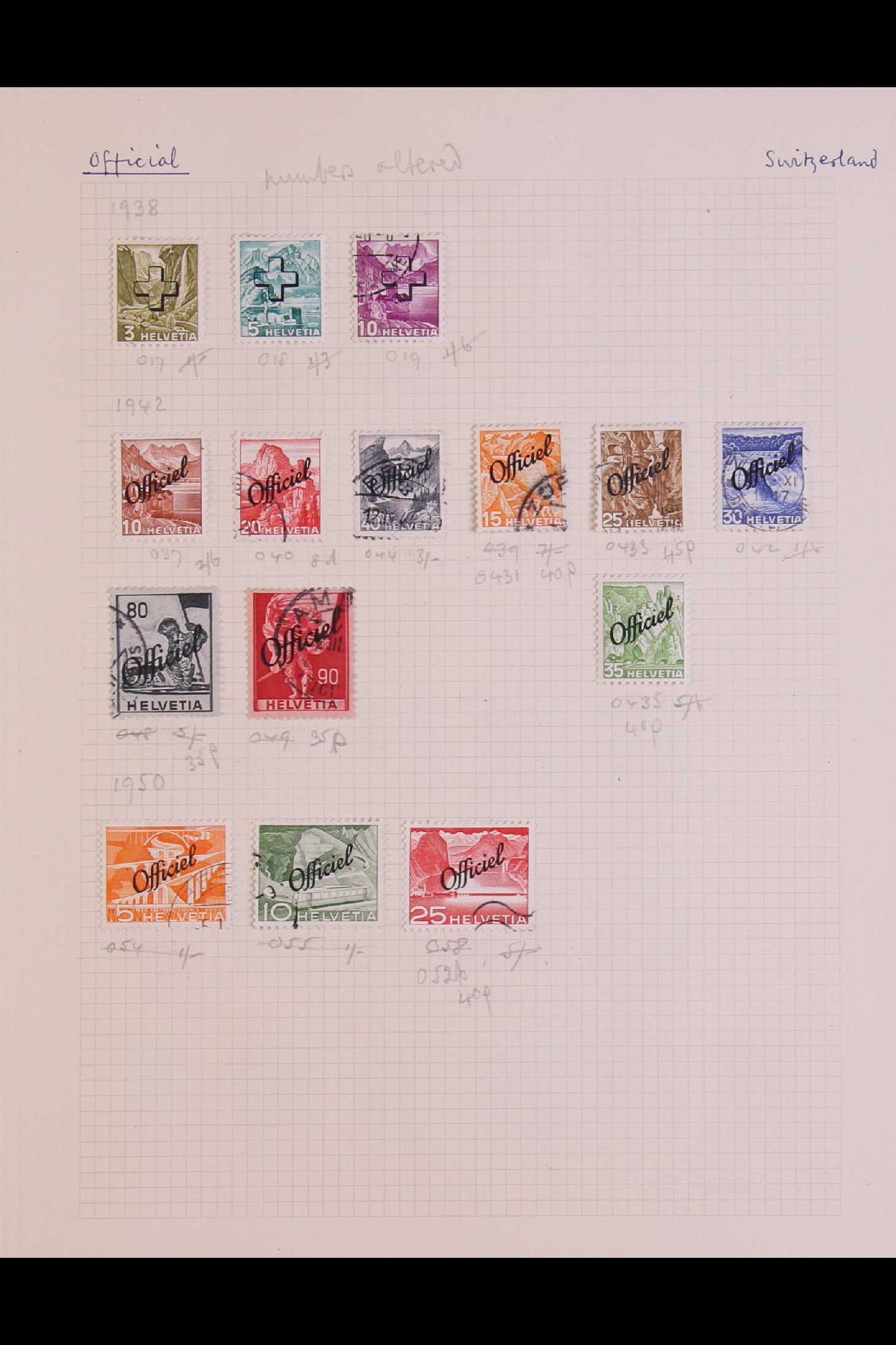 SWITZERLAND 1850 - 1959 COLLECTION of chiefly used stamps on leaves, incl 1850 5r & 10r, 1851 5r, - Image 14 of 17
