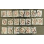 GB.QUEEN VICTORIA 1887-00 'JUBILEES' accumulation of ½d to 1s used values duplicated on black