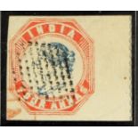 INDIA 1854-55 4a blue and red 3rd printing Head die III, Frame die I (from position 11), SG 21, very