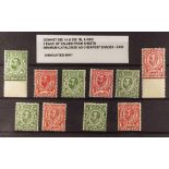 GB.GEORGE V 1911 - 1912 DOWNEY HEADS group complete for the basic wmks and dies includes 1911-12 wmk
