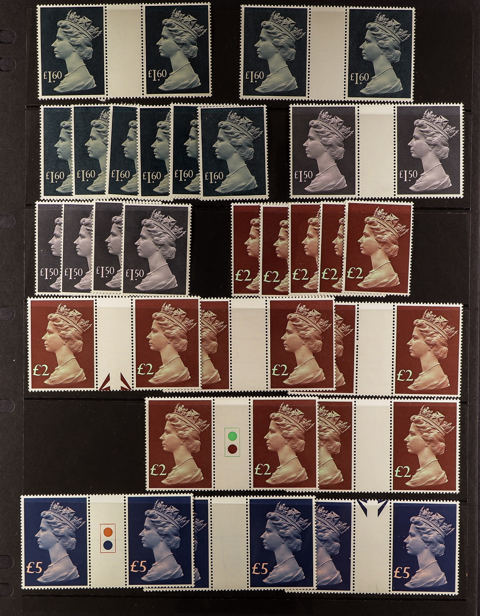 GB.ELIZABETH II DECIMAL STAMPS, FACE VALUE £505. Never hinged mint stamp high value selection. - Image 2 of 5