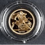 FEATURED LOT 1979 GOLD HALF-SOVEREIGN presented in a dedicated plastic capsule and protective
