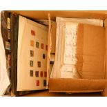 COLLECTIONS & ACCUMULATIONS COLLECTORS CLEAR–OUT IN A BOX with 1000’s mint & used all world stamps