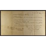 SLAVERY - FINANCIAL INSTRUMENT 1810 Bill of Exchange for £39.15s issued at Jamaica to be drawn on