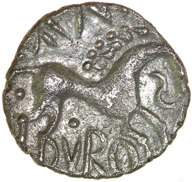Cani Duro. Talbot dies A/1.c.AD 10-20. Celtic silver unit. 13mm. 0.89g. - Image 2 of 2