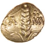 Cunobelinus Wild. Long Tendrils Type. c.AD8-41. Celtic gold stater. 14-17mm. 5.52g.