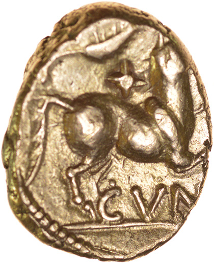 Cunobelinus Wild. Long Tendrils Type. c.AD8-41. Celtic gold stater. 14-17mm. 5.52g. - Image 2 of 2