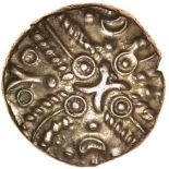 Tasciovanos Hidden Faces. Sills class 1b, dies 9/11. c.25BC-AD10. Gold stater. 16mm. 5.48g.