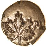 Verica Vine Leaf. Leaping Horse. Sills class 5c. c.AD 10-40. Celtic gold stater. 16mm. 5.33g.