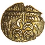 Ladder Mane. c.50-40 BC. Celtic gold stater. 18mm. 5.32g.