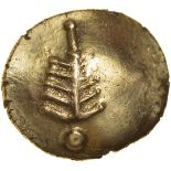 Corio Tree. Tiny Cross Type. c.20BC-5AD. Celtic gold stater. 18mm. 5.55g.