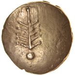 Corio Tree. Tiny V Type. c.20BC-5AD. Celtic gold stater. 17mm. 5.38g.