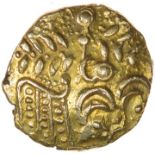 Ratham Dotty Wreath. c.55-45 BC. Cetic gold quarter stater. 12mm. 1.14g.