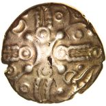 Andoco Phallic Bucranium. Sills class 1, dies 1/4. c.20-1 BC. Celtic gold stater. 18mm. 5.43g.