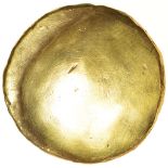 Gallic War Uniface. Crescent Arcs. Ambiani. c.56-55 BC. Celtic gold stater. 16mm. 6.13g.