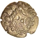 Cheriton Wheel. Sills Hampshire British Q. c.55-45 BC. Celtic gold stater. 18mm. 5.24g.