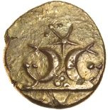 Freckenham Crescents. Phallic Type. c.30-10 BC. Celtic gold stater. 16-18mm. 5.38g.