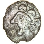 Abingdon Head. c.55-45 BC. Celtic silver unit. 15mm. 1.12g.