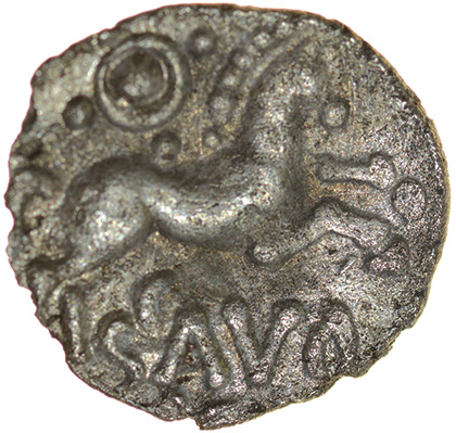 Alii Scavo. Talbot Ale Sca, dies A/1. c.AD35-45? Celtic silver unit. 14mm. 1.03g. - Image 2 of 2