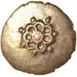 Addedomaros Flower. Sills class 2, dies 18/27.c.45-25 BC. Celtic gold quarter stater. 13mm. 1.33g.