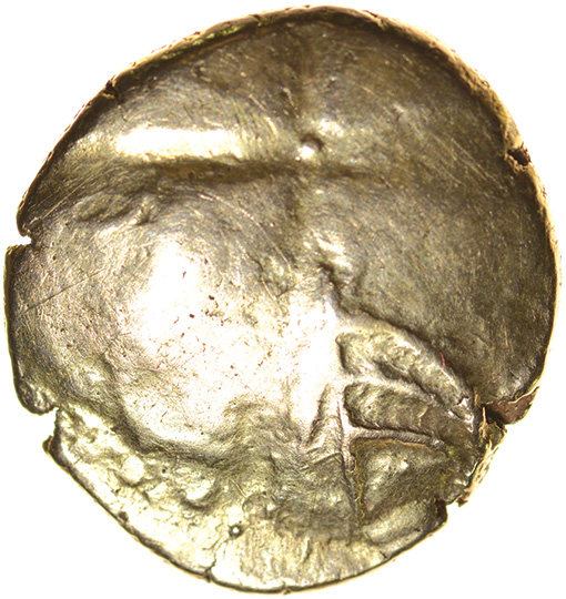 Snettisham. Rings Type. Talbot dies G/11. c.50-40 BC. Celtic gold stater. 17mm. 5.57g.