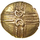 Addedomaros Crescent Cross. Sills class 2. c.45-25 BC. Celtic gold stater. 18-20mm. 5.61g.