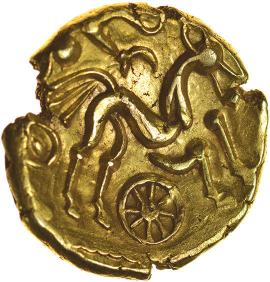 Selsey Two Faced. No Bars Type. Sills British Qa. c.55-45 BC. Celtic gold stater. 17mm. 6.08g. - Image 2 of 2